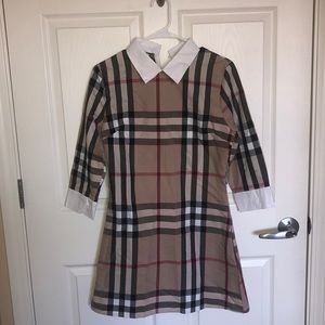 Burrrbery Look Alike Long Sleeve Mini Dress